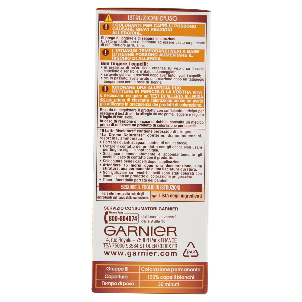 Garnier Belle Color Colore Luminoso, Tinta per Capelli Bianchi 21 Castano Chiaro Dorato Naturale